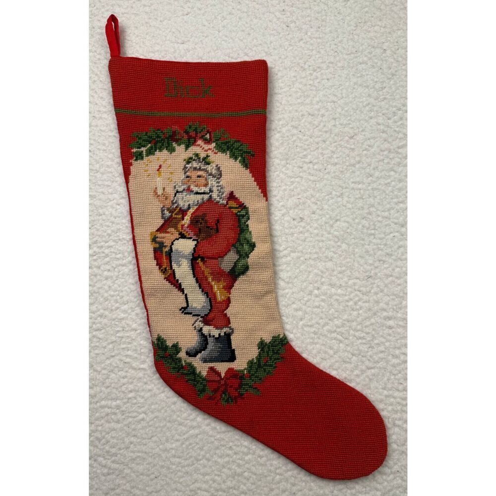 Steinwinder Enterprises‎ Santa Toys List Embroidered Needlepoint Stocking